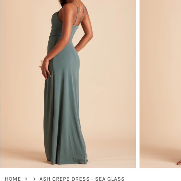 Birdy Grey Ash Dress Crepe Sea Glass Bridemaids Dress - Picture 2 of 4
